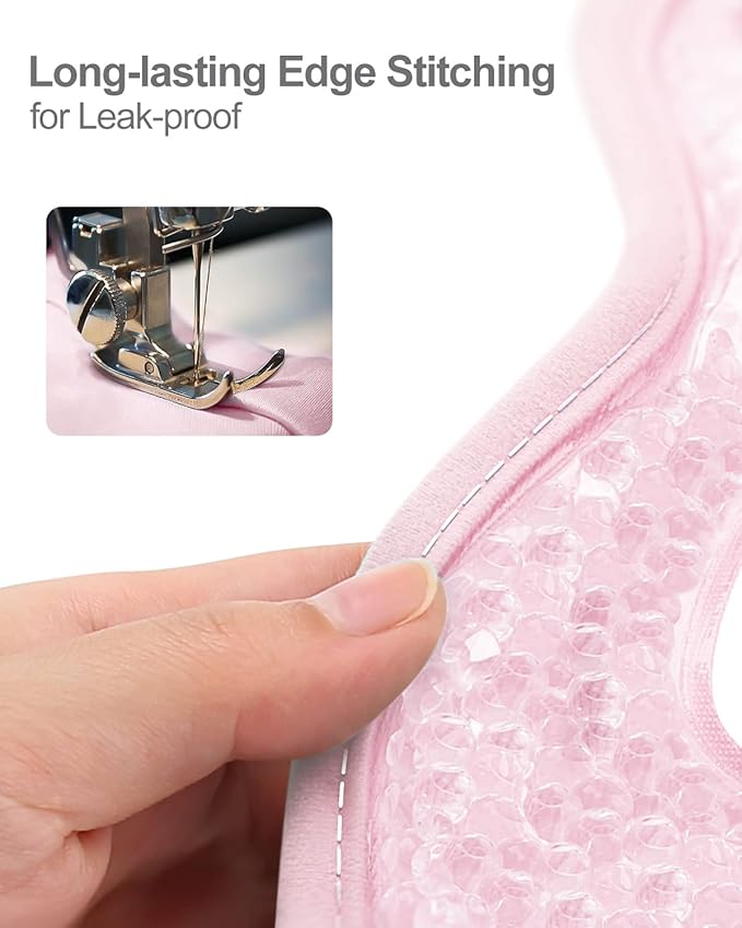 Luxtude Gel Eye Mask Cooling Eye Masks for Dry Eyes 2PCS, Hot Cold Eye Ice Pack Reusable Cold Eye Mask, Frozen Cold Eye Compress for Puffiness/Dark Circles/Headaches/Skincare/Eye Bags (Pink)-VivaGrace Women