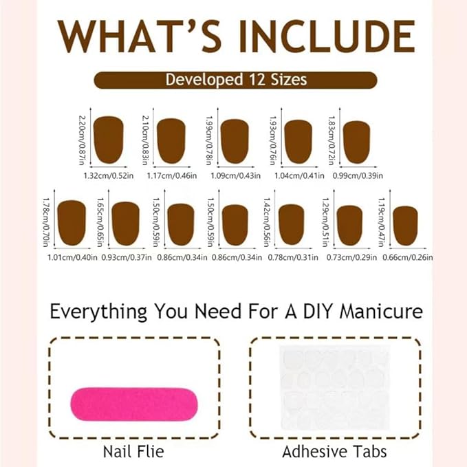 Flower Press on Nails Purple Fake Nails Medium Oval Nail Press ons with Design Lilac Glue on Nails Reusable Artificial Acrylic Nail Full Cover Stick on Nails Cute False Nails for Women Manicure 24pcs