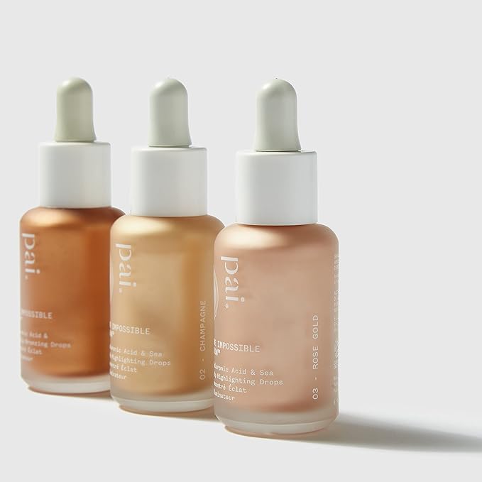 Pai Skincare - The Impossible Glow Organic Hyaluronic Acid + Sea Kelp Glow Drops | Natural, Vegan, Sensitive Skincare (Rose Gold, 1 fl oz | 30 ml)-VivaGrace Women