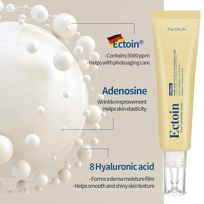 Korean skin care TheYEON Ectoin Vital Conceal Eye Cream for Dark Circle / 20ml 0.67 fl. oz/Concealer, Hydrates, Covers, Wrinkles and Puffiness, Anti Aging-VivaGrace Women