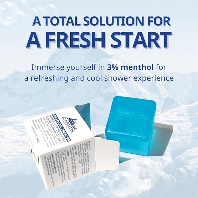 Cool Menthol Shower Bath Body Soap Bar Cleanser Refreshing Cooling Effect Rich Foam for Body (Pack of 3) | 3% Menthol | Body Wash, Shampoo for Men Women Bundle Value Set (Mint, Menthol)-VivaGrace Women