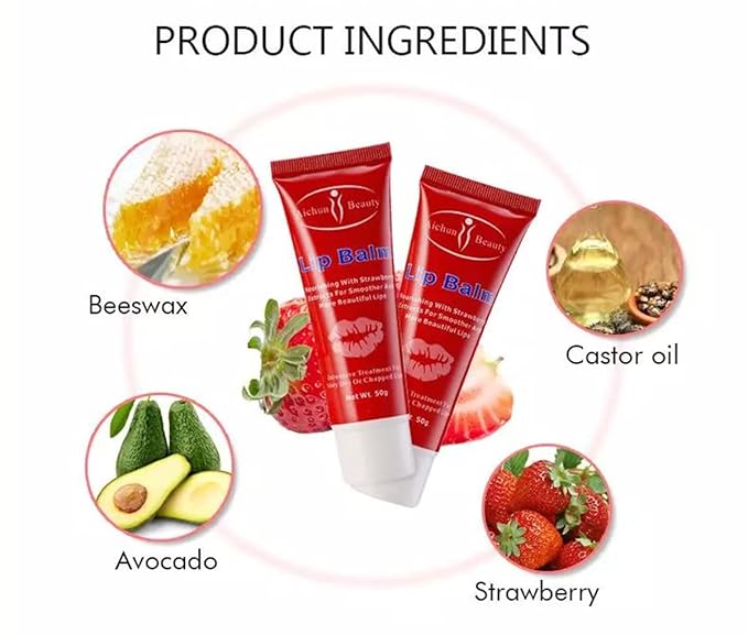 AICHUN BEAUTY Moisturizing Lip Balm Strawberry Smoother Dry Chapped Lips 50g/1.76oz-VivaGrace Women