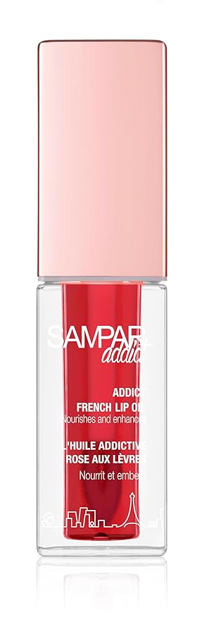 French Lip Oil - Hibiscus Flavor - 0.15fl oz - Nourishing Lip Care - Hydrating & Glossy Finish - Soothes Dry Lips - High Shine Lip Oil - Soft & Smooth Lips - for Lip Moisturization
