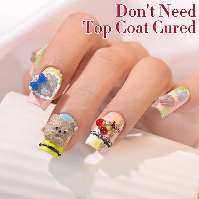 Double Rhythm 3D Nail Gel Solid Sculpting Gel for Nail Art Non-Sticky Hard Gel for Building Carving Molding Nail Extension Soak Off UV/LED Salon Home DIY 0.5 Oz (Gypsum White)-VivaGrace Women