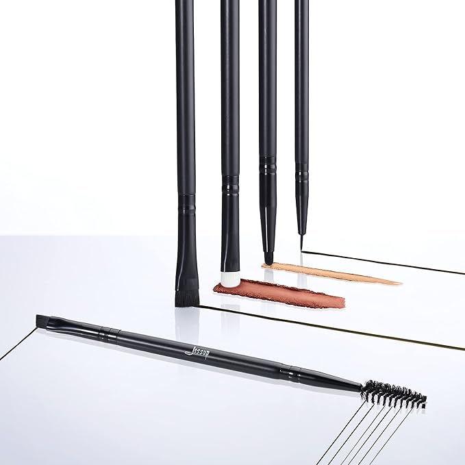 Jessup Eyeshadow Brush Set 12pcs Black Eye Makeup Brushes Set Professional with Natural Synthetic Hair for Eyebrow Eyelash Eyeliner Spoolie Blending, T322-VivaGrace Women