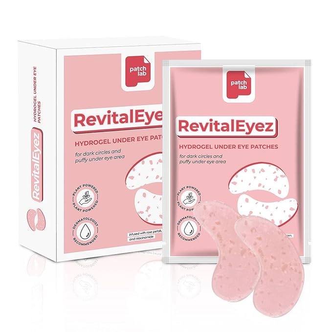 RevitalEyez Brightening Hydrogel Under Eye Patch with Niacinamide, Collagen & Rose Petals for Puffy Eyes, Wrinkles, Dark Circles (10 pairs)-VivaGrace Women
