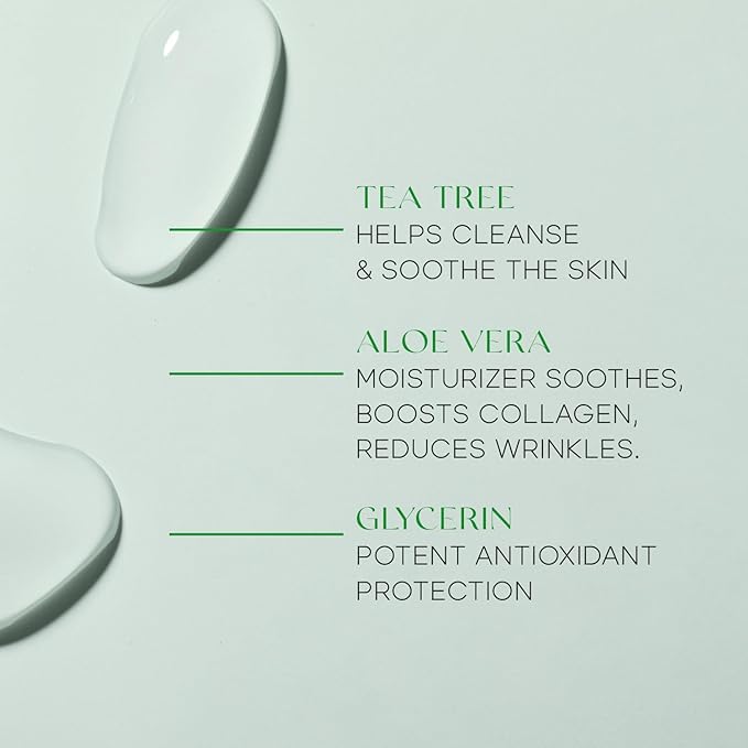 Tea Tree & Aloe Exfoliating Scrub - Dermatologist Tested, Multi-Tasking Cleanser, Clears Skin - Anti-Aging, Clean Beauty, Cruelty-Free Korean Skincare for All Skin Types - 6.76 Fl Oz / 200ML-VivaGrace Women