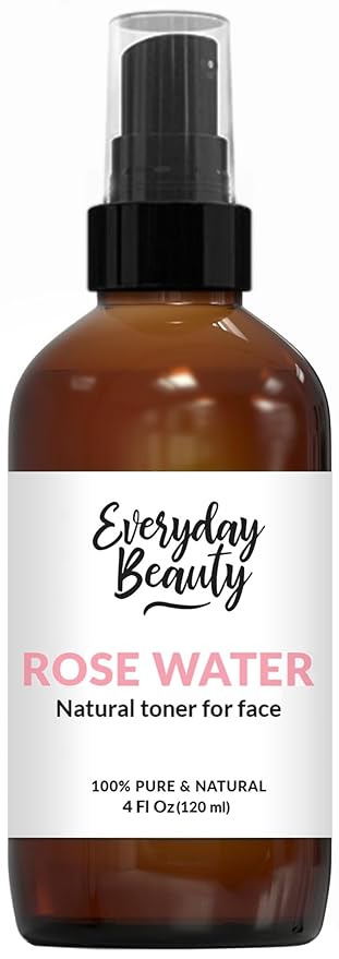 Rose Water Facial Toner - Alcohol-Free Vegan All Natural Refreshing Spray Mist for Face and Hair - Uplifts, Calming & Soothing for All Skin Types 4oz with Fine Mist Cap-VivaGrace Women