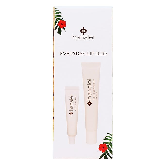 Hanalei Lip Treatment Duo – Hydrating Lip Balm & Repair for Dry, Chapped Lips with Kukui Oil, Shea Butter, Agave & Grapeseed Oil – Clear Lip Moisturizer & Conditioner, Full & Mini Travel-Size-VivaGrace Women