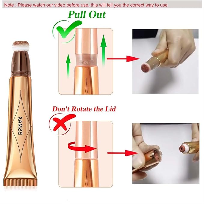 3 Pcs Liquid Contour Beauty Wand Set, Contour & Blush & Highlighter Stick with Cushion Applicator， Attached Easy to Blend, Long Lasting & Smooth Natural Matte Finish (01#03#04)-VivaGrace Women