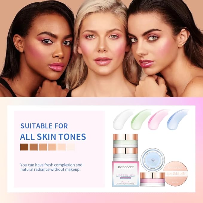 Color Change Blush Clear Liquid Blush Cream Moisturizing Blusher Halo dyeing naturally Blush Rouge Multi-use Makeup Cream For Cheeks Face Lips Waterproof Blush Gel Lip Oil (#4)-VivaGrace Women