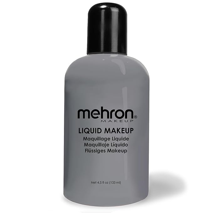 Mehron Makeup Liquid Makeup | Face Paint and Body Paint Perfect for Halloween, Cosplay I Air Brush Compatible 4.5 oz (133 ml) (MONSTER GREY)-VivaGrace Women