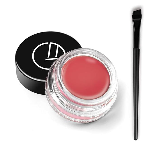 Eyeliner Gel Set,Long Lasting Waterproof Gel Eyeliner With 5.51 IN Long Eyeliner Brush,High-Intensity Pigments Smudge-Proof Eye Liner Makeup Creamy Eyeliner Gel 5G-Rose Red