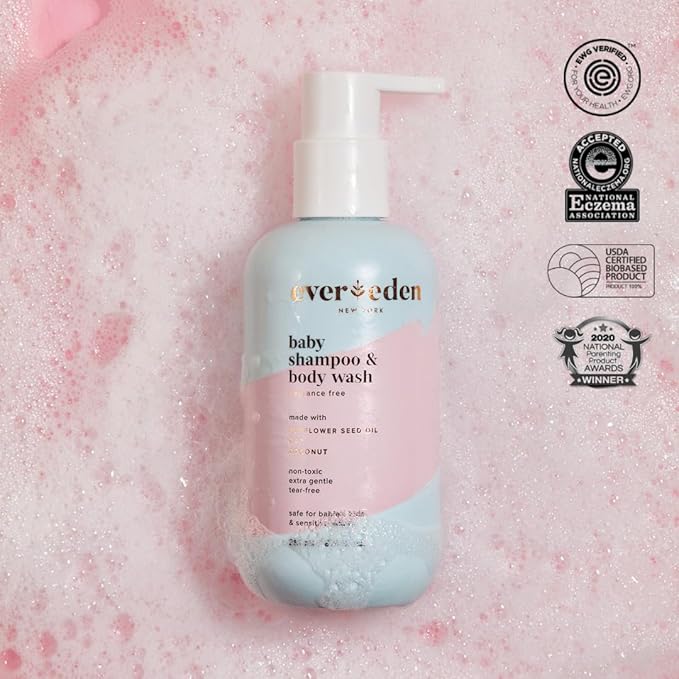 Evereden Baby Shampoo & Body Wash 2-in-1, 8.5 fl oz | Gentle, Non-Toxic, Fragrance-Free, Hydrating Formula for Sensitive Skin-VivaGrace Women