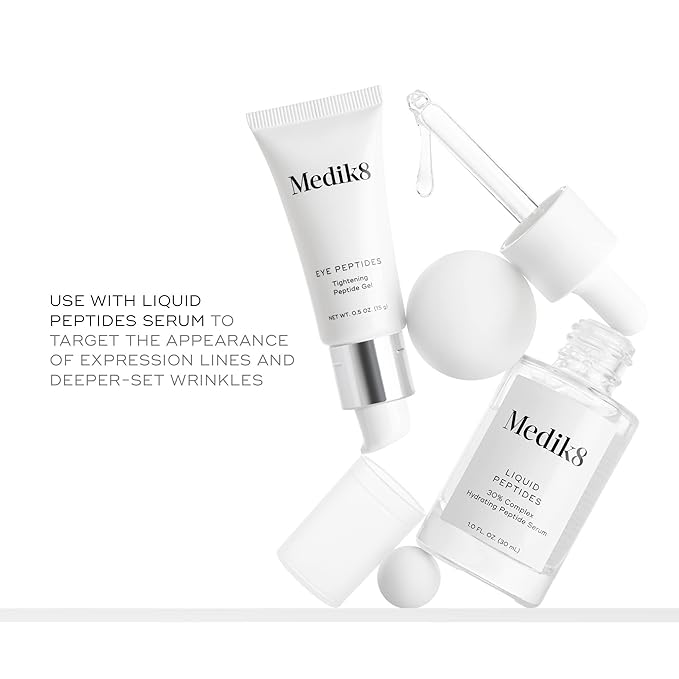 Medik8 Eye Peptides - Firming, Hydrating Daily Under Eye Skin Repair Gel - Smoothing, Tightening, Anti-Aging Treatment for Reducing Wrinkles - Plumping, Refreshing, Gentle Skin Regeneration - 0.5 oz-VivaGrace Women