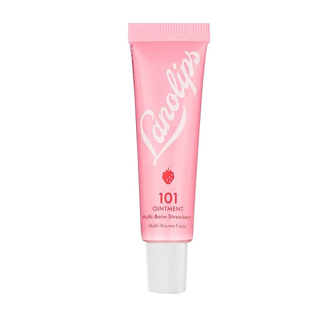 Lanolips 101 Ointment Multi-Balm, Strawberry - Fruity Lip Balm with Vitamin E Oil and Lanolin for Lip Hydration - Naturally Flavored Lanolin Lip Balm for Very Dry Lips - Dermatologist Tested (.35 oz)-VivaGrace Women