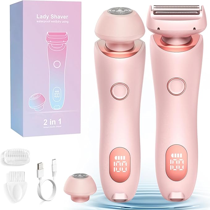 Livora Electric Shaver for Women, Bikini Trimmer for Women, Silk Glide Pro Shaver, Removable Head Electric Trimmer for Bikini, Pubic Hair, Legs, Body, Wet/Dry-VivaGrace Women