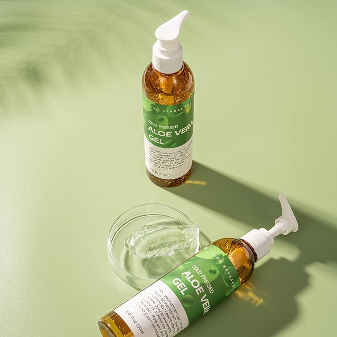 benatu Aloe Vera Gel for Face and Hair, 100% Pure Cold Pressed, Natural Facial Moisturizer for Sunburn Relief, Ance, Skin Care (8.8 fl oz)-VivaGrace Women