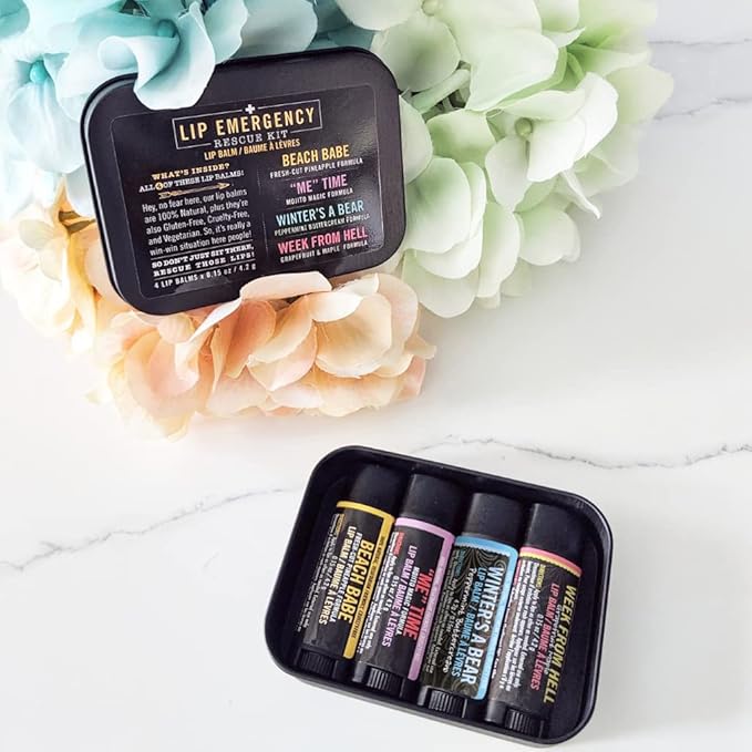 Walton Wood Farm Lip Emergency Rescue Kit, 4 Lip Balms, 0.15 oz each-VivaGrace Women