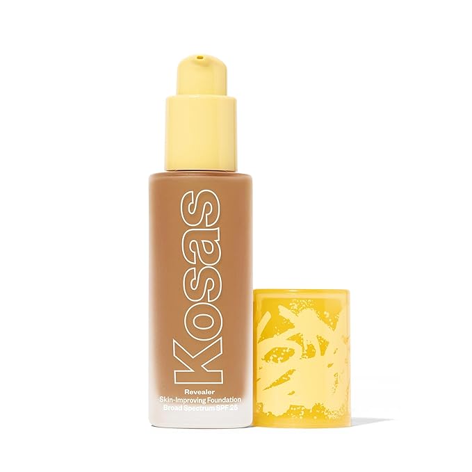 Kosas Revealer Skin-Improving Foundation with SPF 25 Protection - Hydrate, Brighten, Soothe, Plump, Protect Skin - Smoothing Texture, Natural Finish and Clean Formula - Medium Deep Neutral Olive 290-VivaGrace Women