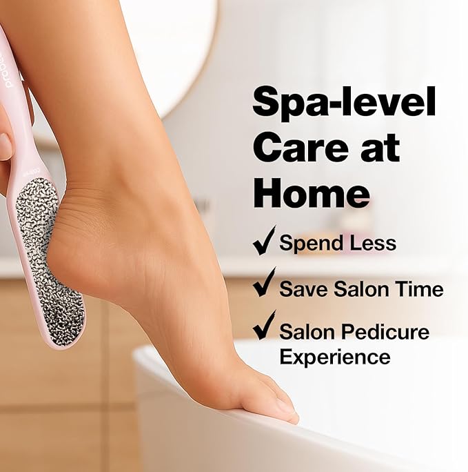 Probelle Double Sided Multidirectional Nickel Foot File Callus Remover - Immediately Reduces calluses and Corns to Powder for Instant Results, Safe Tool (Pink)-VivaGrace Women