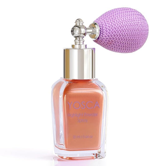 Yosca Highlighter Powder Spray, 20ML Cosmetic Grade Shimmer Powder Glitter Spray Sparkle Highlighter Makeup Festival Concert Accessorise for Rave Clothes Hair Face Nail Art - Metal Stawberry-VivaGrace Women