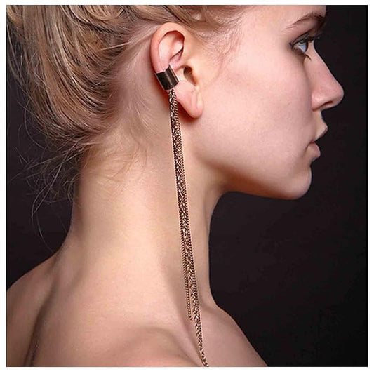 Boho Chain Tassel Earrings Gold Long Drop Dangle Earrings Dangle Chain Earrings Vintage Long Earrings Punk Earrings Jewelry for Women and Girls-VivaGrace Women