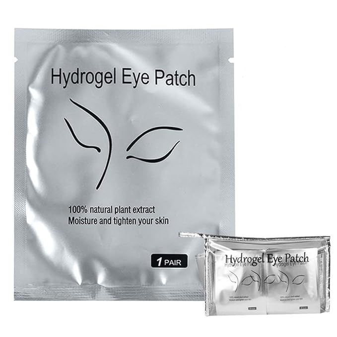 Eyelash Extension Eye Pad, 100 Pairs Under Eye Pads, Lint Free DIY False Lash Extension Beauty Makeup Hydrogel Gel Eye Patches with Transparent Cosmetic Bag-VivaGrace Women
