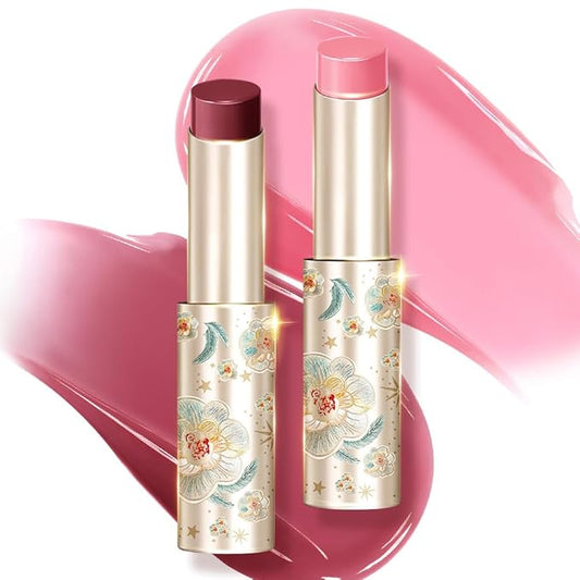 CATKIN Glossy Lip Balm Ultra Hydating Glow Lip Tinted Jelly Plump Melting Balm Shea Butter Repair Soothing For Dry Lips Dewy Finished 0.12 oz 2pcs Set 02-VivaGrace Women