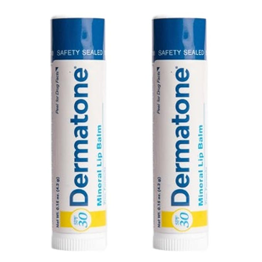 Dermatone Mineral Lip Balm SPF 30 | Moisturizing, Reef Safe, Oxybenzone Free | Broad Spectrum Sunburn Protection | Zinc Oxide Lip Sunscreen | Lip Balm with Sunscreen SPF 30 | 0.15 oz (2-Pack)-VivaGrace Women