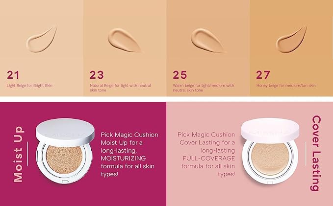MISSHA Magic Cushion Foundation No.23 Natural Beige for light with neutral skin tone - Flawless Coverage, Dewy Finish, Easy Application for All Skin Types-VivaGrace Women