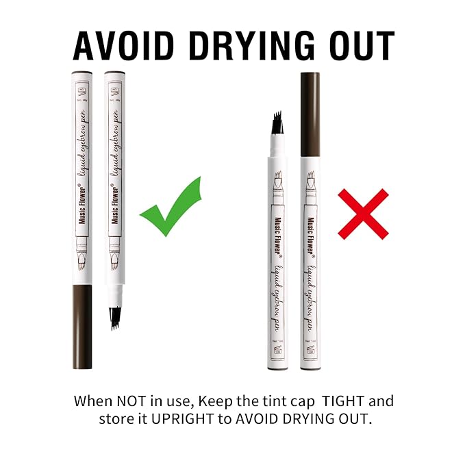 Music Flower Eyebrow Pencil, Liquid Eyebrow pen, Waterproof Brow Pen with Micro-Fork Tip, Fine Sketch Long Lasting Smudgeproof Microblading Pen - Chestnut-VivaGrace Women