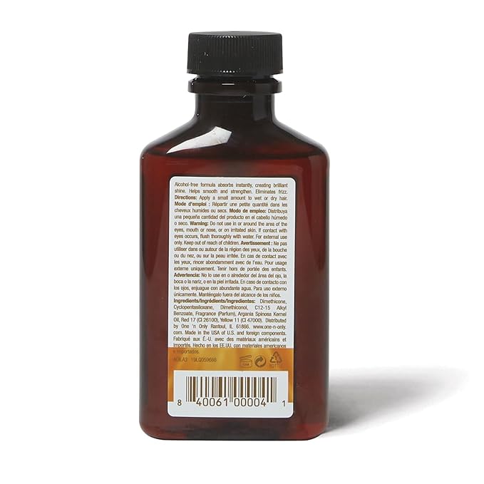 One 'n Only Argan Oil Hair Treatment - Hair Oil Smoothes and Strengthens Dry Damaged Hair, Eliminates Frizz, Creates Brilliant Shines, Non-Greasy Formula, 3.4 Fl. Oz (4 Pack)-VivaGrace Women