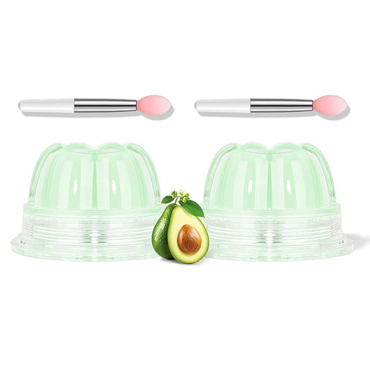 2Pc Jelly Lip Mask Overnight,Fruity Avocado Lip Sleeping Mask Day Night Repair Kawaii Lip Balm Hydrate Plump Dry Lip Scrubs Exfoliator,Lip Care Lip Moisturizer with Collagen-Avocado-VivaGrace Women