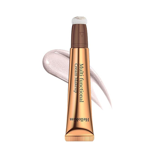 Liquid Highlighter Beauty Wand, Highlight Stick with Cushion Applicator for Easy Blending Long-lasting and Smooth Shimmer Finish Makeup Stick(#05 Pearl White)-VivaGrace Women