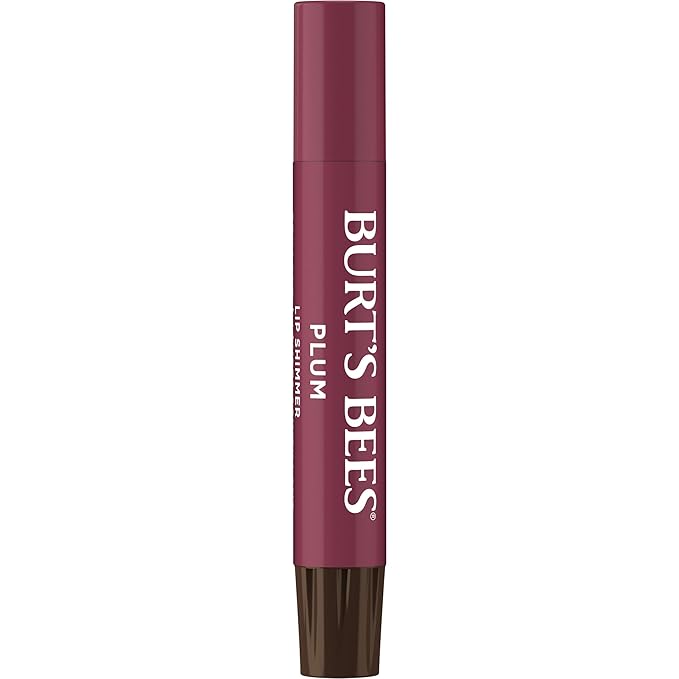 Burt's Bees Shimmer Lip Tint Set, Tinted Lip Balm Stick, Moisturizing for All Day Hydration with Natural Origin Glowy Pigmented Finish & Buildable Color, Plum (4-Pack)-VivaGrace Women