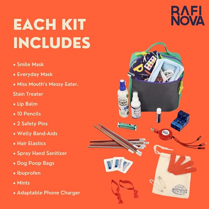 Oh Shit Kit Teachers Edition With All Essentials Face Coverings, Lip Balm, Adaptable Phone Charger and More-VivaGrace Women