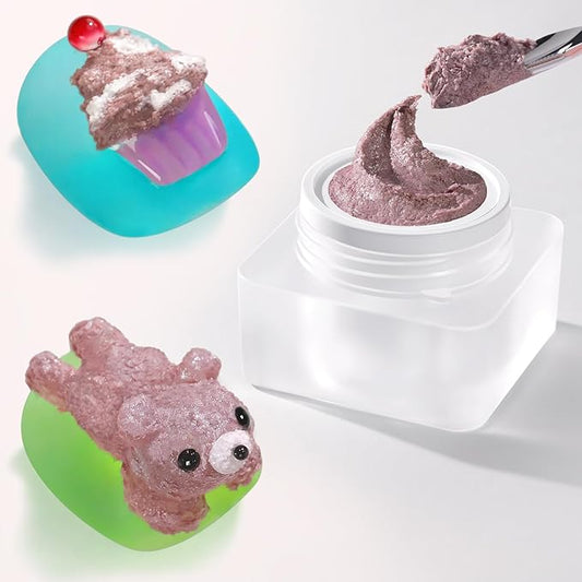 Double Rhythm 3D Nail Gel Solid Sculpting Gel for Nail Art Non-Sticky Hard Gel for Building Carving Molding Nail Extension Soak Off UV/LED Salon Home DIY 0.5 Oz (Gypsum Pink Purple)-VivaGrace Women