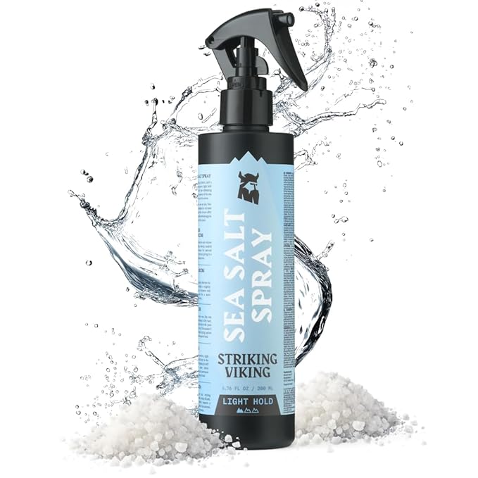Striking Viking Sea Salt Spray for Hair - Light Hold - 200ml (6.76 Fl Oz) Blue Ocean Scent - Texturizing, Volumizing & Curl Enhancing - Salt Spray for Beach Wave Style-VivaGrace Women