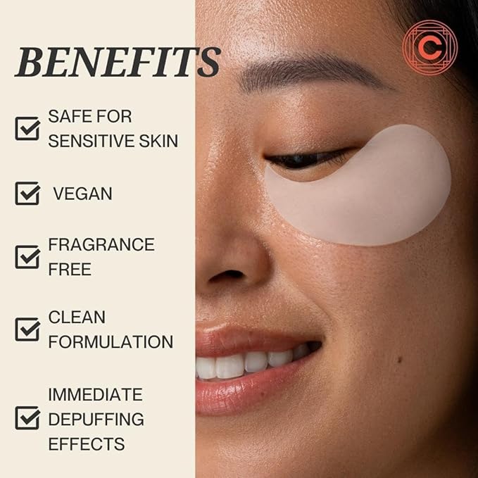 Depuffing Dissolvable Under Eye Masks - Enriched with Glucomannan, and Pumpkin Seed - Combat Fatigue, Reduce Puffiness, and Hydrate for a Fresh Look - Under Eye Mask Patches-VivaGrace Women