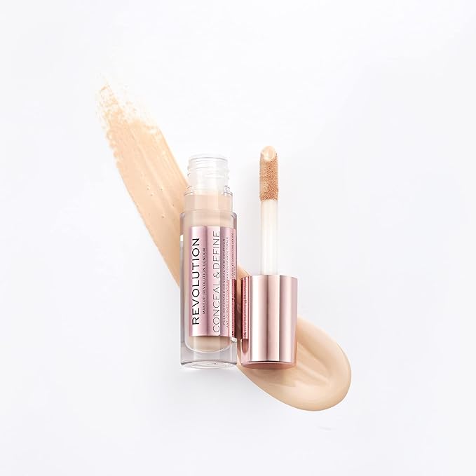 Revolution Beauty, Conceal & Define Concealer, Full Coverage & Lightweight, Long-Lasting Matte Finish, Vegan & Cruelty Free, C2 Fair to Light Skin Tones, 0.14 Oz.-VivaGrace Women