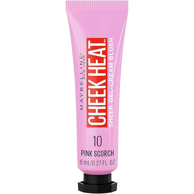 Maybelline Cheek Heat Gel-Cream Blush Makeup, Lightweight, Breathable Feel, Sheer Flush Of Color, Natural-Looking, Dewy Finish, Oil-Free, Pink Scorch, 1 Count-VivaGrace Women