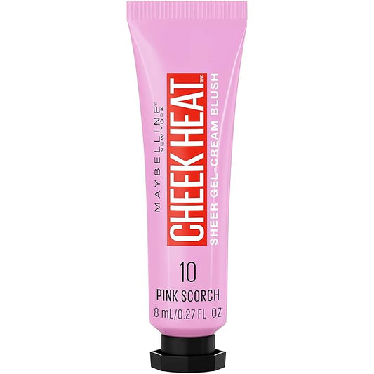 Maybelline Cheek Heat Gel-Cream Blush Makeup, Lightweight, Breathable Feel, Sheer Flush Of Color, Natural-Looking, Dewy Finish, Oil-Free, Pink Scorch, 1 Count-VivaGrace Women
