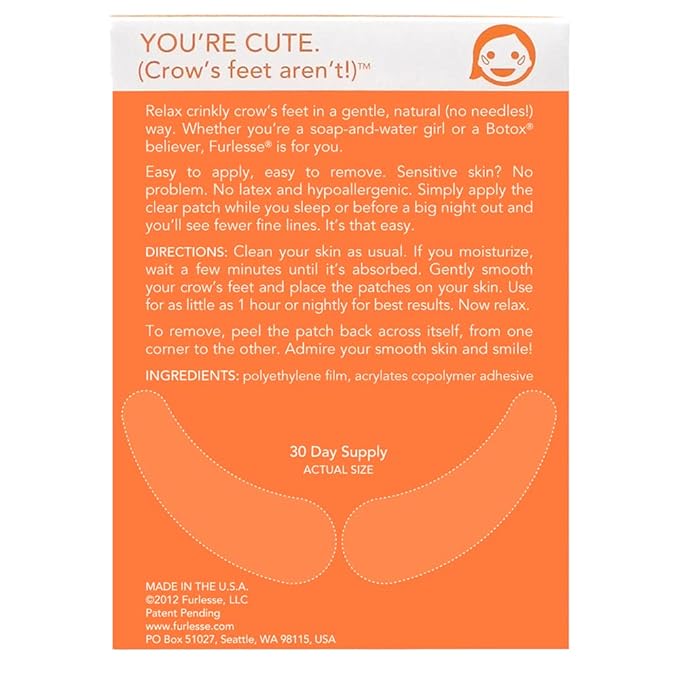 Furlesse Crows Wrinkle Patches, Overnight Eye Patches for Wrinkles and Crow’s Feet Lines, Non-invasive Anti-Wrinkle Patches, Anti-aging Skincare, 60 Patches, 30-Day Use-VivaGrace Women