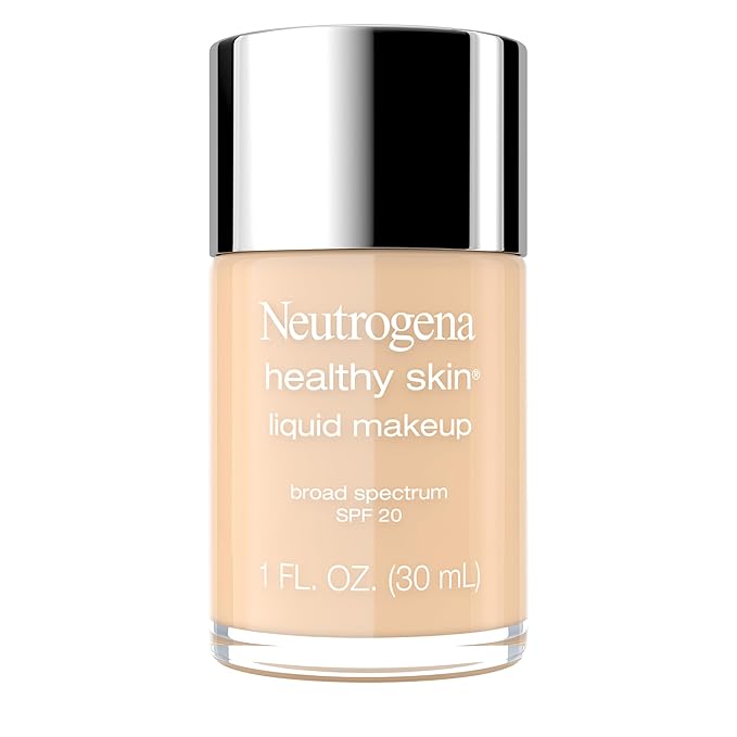 Neutrogena Healthy Skin Liquid Makeup Foundation,Broad Spectrum SPF 20 Sunscreen,Lightweight & Flawless Coverage Foundation with Antioxidant Vitamin E & Feverfew,Natural Beige,1 fl. oz (Pack of 1)-VivaGrace Women