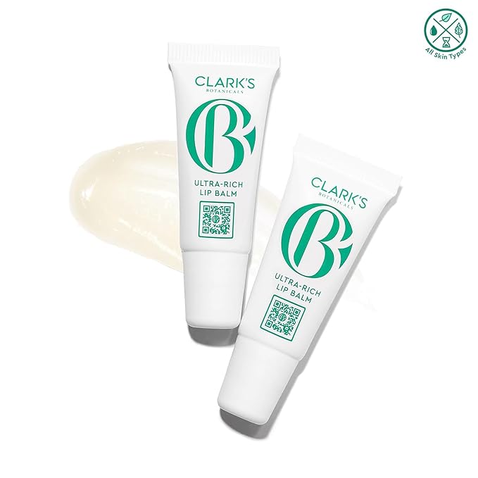 Clark's Botanicals Mini Ultra Rich Lip Balm: Travel Size Plumping Moisturizer with Collagen and Shea, Mango & Avocado Butter + Vitamin E, Stimulating Organic Lip Treatment | 0.13 fl oz (Pack of 2)-VivaGrace Women