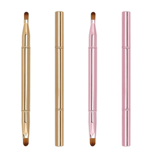 Unaone 2 Pack Lip Brush for Lipstick, Dual-Ended Lip Makeup Brush with Lid, Lipstick Brush for Lip Gloss-VivaGrace Women