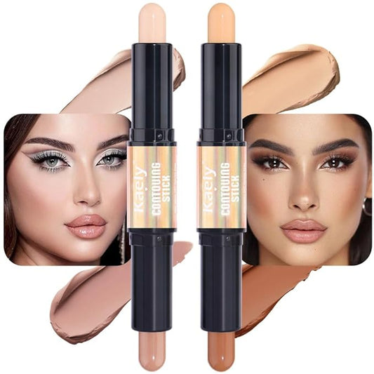 evpct 2in1 Face Shaping & Contouring Stick Cream Contour Concealer Bronzer Stick Makeup Kit for Face Highlighter Makeup Stick contorno maquillaje de maquillaje, ORIGINAL Light + ORIGINAL Universal-VivaGrace Women