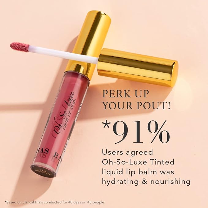 Oh-So-Luxe Liquid Tinted Lip Balm, Hydrating & Nourishing Tinted Lip Oil for dry dark lips, results in Soft & Glowing Lips, Moisturizing, Non-Sticky Mauve Pink Shade - 0.10 Fl Oz - RAS LUXURY OILS-VivaGrace Women