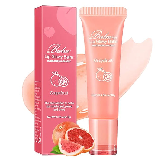 Lip Glowy Balm Hydrating Sleeping Lip Mask, Shine Glossy Finish Lip Oil - Reduce Lip Lines, Enhance Lip Color, Moisturizing & Plump Dry Chapped Lips Care Non-Sticky Lip Balm (#3 Grapefruit)-VivaGrace Women